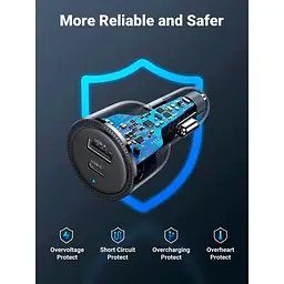 Зарядний пристрій UGREEN CD239 63 Вт з портом USB-C 45 Вт/USB-A 18 Вт Black (90645) - мініатюра 7