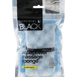 Губка для душу Suavipiel Black Aqua Power Massage Sponge синя - мініатюра 3