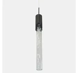 Чорний приліжковий LED світильник-підвіс Artlight 2353/1BK з прозорим бульбашковим склом 3,5W - мініатюра 3