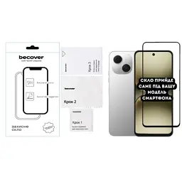 Скло захисне BeCover Tecno Spark 40C 4G (KM4k) Black (714371) - мініатюра 2