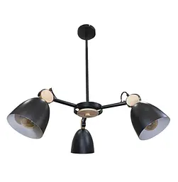 Люстра стельова метал з деревом Levistella 752V27039-3 BK
