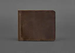 Чоловіче шкіряне портмоне темно-коричневе 1.0 затиск для грошей