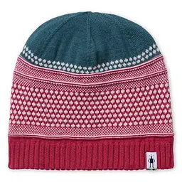 Шапка Smartwool Popcorn Cable Beanie Зелений-Червоний - мініатюра 2