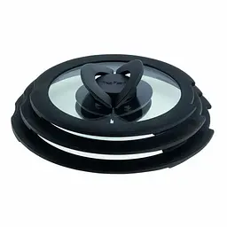 Кришка для посуду Tefal Ingenio, набір 3 шт, скло, пластик, чорний (L9849053)