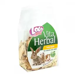 Ласощі для гризунів та кроликів Lolopets Vita Herbal Яблучні чипси 100 г (LO-74109)