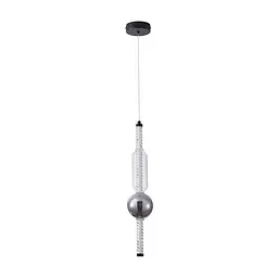 Светильник підвісний LED Levistella 788P39317 BK+CL+AM, 7W, 4000K, чорний метал + скло, вінтажний стиль для вітальні