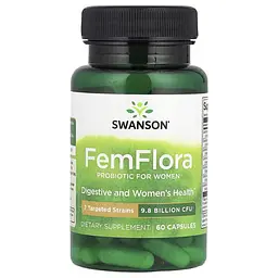 Пробіотики та пребіотики FemFlora Probiotic For Women 9.8 Billion CFU 60 Capsules Swanson vit0005067