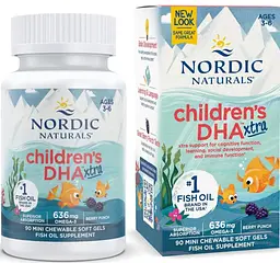 Омега-3 ДГК та ЕПК для дітей 3-6 років Nordic Naturals DHA Xtra 90 гел міні капс смак ягід