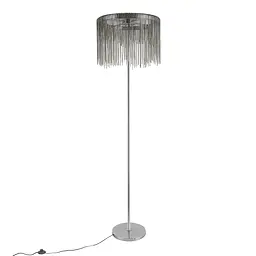 Торшер LED Levistella 909XL3351F (400), 15W, хром, 1500мм, абажур 400х350мм, сучасний стиль для дому