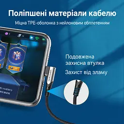 Кабель Vention TAKHF USB-C - USB-C кутовий 90° PD 100 Вт 1 м сірий (TAKHF) - мініатюра 8