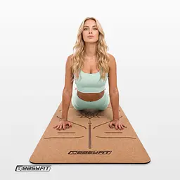 Килимок для йоги EasyFit Cork+TPE 5 мм двошаровий - мініатюра 8