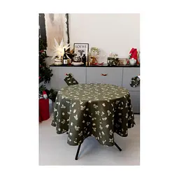 Скатерть Прованс Шапочки на зеленом Dх136 см (036866)