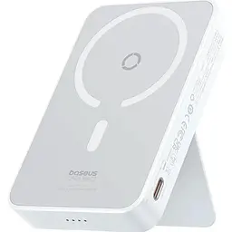Портативна батарея Baseus MagPro Magnetic Bracket 5000mAh АКБ магнітний білий P10064101223-00 - мініатюра 4