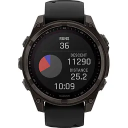 Смарт-годинник Garmin Fenix 8 Solar Sapphire 47mm Carbon Gray DLC Titanium with Black/Pebble Gray Silicone Band (010-02906-11) [115067] - мініатюра 11