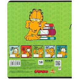 Зошит  Kite Garfield в лінійку 18 аркушів зелений  - мініатюра 3