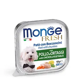 Паштет Monge Dog Fresh Adult з куркою та овочами для собак усіх порід 100 гр