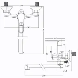 Змішувач для ванної Globus Lux Dolly GLD-0208 - мініатюра 8
