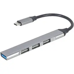 Концентратор Gembird USB-C to 1xUSB 3.1 + 3xUSB 2.0 silver (UHB-CM-U3P1U2P3-03)