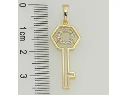 Кулон XUPING Позолота 14K "Ключик з цирконієм" для ланцюжка до 5мм (153119) - мініатюра 2