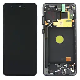 Дисплей (LCD) Samsung GH82-22192B N770 Galaxy Note 10 Lite з сенсором SILVER сервісний + рамка