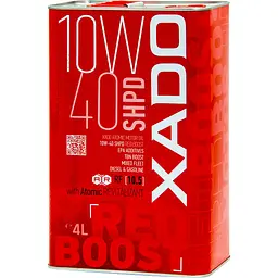Моторна олива XADO 10W-40 SHPD (SL/CI-4) Red Boost напівсинтетична 4 л - мініатюра 2