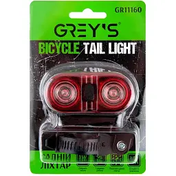 Ліхтарик на велосипед задній Grey's 2хLEDs 1W(GR11160) - мініатюра 3
