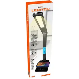 Настільна LED лампа Media-Tech Leditou MT222K 4W 6500K 15W QI з вбудованим WRL чорна - мініатюра 8