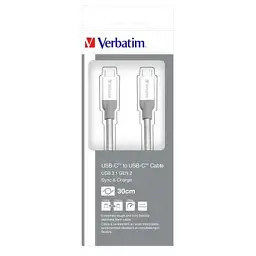 Дата кабель USB-C to USB-C 0.3m USB 3.1 Verbatim (48867) - мініатюра 6