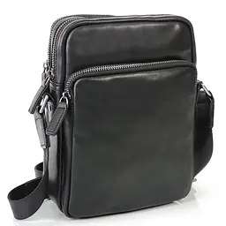 Сумка чоловіча шкіряна чорна Tiding Bag 168A