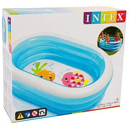 Басейн надувний овальний дитячий Морські Друзі Intex 163 * 107 * 46 см - мініатюра 7
