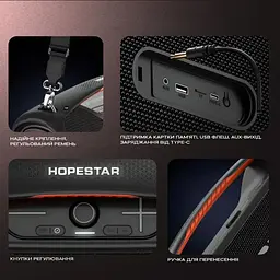 Портативна акустика Hopestar A60 Black [164083] - мініатюра 3