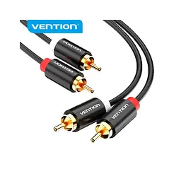 Кабель мультимедійний 2xRCA M to 2xRCA M 1.0m black Vention (VAB-R06-B100) - мініатюра 2