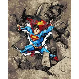 Картина по номерам WB "Superman: Сквозь камни" 40х50 см