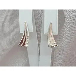 Золоті сережки з діамантами. 942328 - мініатюра 2