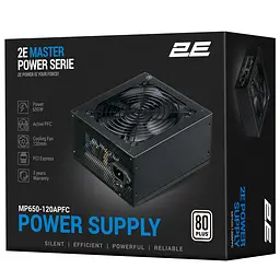 2E Блок живлення Master Power (650W), >80%, 80+ White, 120мм, 1xMB 24pin(20+4), 1xCPU 8pin(4+4), 3xMolex, 5xSATA, 2xPCIe 8pin(6+2) - мініатюра 9