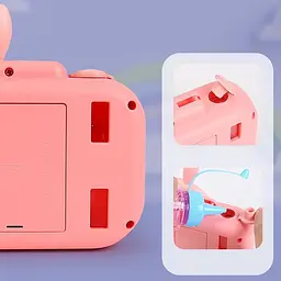 Фотокамера-генератор мильних бульбашок 9996 Children's camera Rabbit / Pink - мініатюра 3