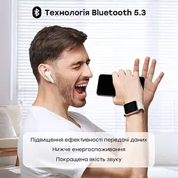 Бездротові навушники Choetech BH-T60 White TWS, Bluetooth 5.3, ANC+ENC, LED-дисплей (43-00135) - мініатюра 8