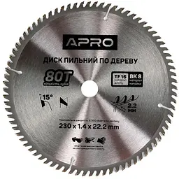 Диск пильний по дереву Apro 230 x 22.220мм x 80T