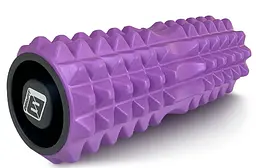 Масажний ролик Grid Roller 33 см v.1.2 із заглушками з двох сторін (фіолетовий) EasyFit fit0024995