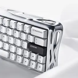 Клавиатура GravaStar Mercury V60 Pro 60 keys Blackcore 8K USB-A RGB Chrome Silver (GSV60PRO_XTAL_SLV) - миниатюра 2