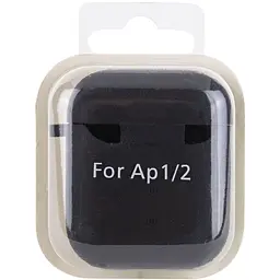 Силіконовий футляр з мікрофіброю для навушників Airpods 1/2 Чорний / Black - мініатюра 6