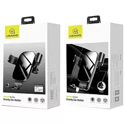 Тримач для мобільного Usams US-ZJ052 Gravity Car Holder Black (ZJ52ZJ01) (6958444982076) - мініатюра 4