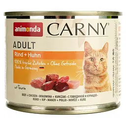 Вологий корм для котів Animonda Carny Adult Beef + Chicken з яловичиною та куркою 200 г - мініатюра 2