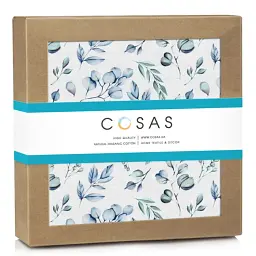 Муслінова пелюшка Cosas Flowers CS2 110х150 см біла з блакитним (MuslinDiapers_FoliageBlueMint_110x150) - мініатюра 3