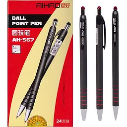 Ручка кулькова AH-567 AIHAO Original, червона 0,7мм (6920930334157) - мініатюра 2