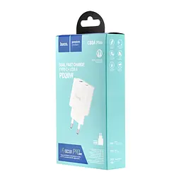 МЗП Hoco C80A Plus Rapido PD20W + QC3.0 charger ( EU ) White - мініатюра 2