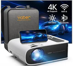 Домашній портативний проєктор YABER Pro V8 4K з Wi-Fi 6 та Bluetooth 5.0 - мініатюра 6