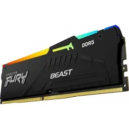 Пам'ять 16Gb DDR5, 5600 MHz, Kingston Fury Beast RGB, Black, 36-38-38, 1.25V, з радіатором (KF556C36BBEA-16) - мініатюра 3