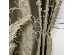 Жакардові штори кавового кольору з вензелем на тасьмі 2шт. 150х270 ALBO pbe0052391 - мініатюра 5