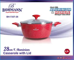 Каструля з мармуровим покриттям Bohmann BH 7357-28 см 4,8 л Red - мініатюра 6